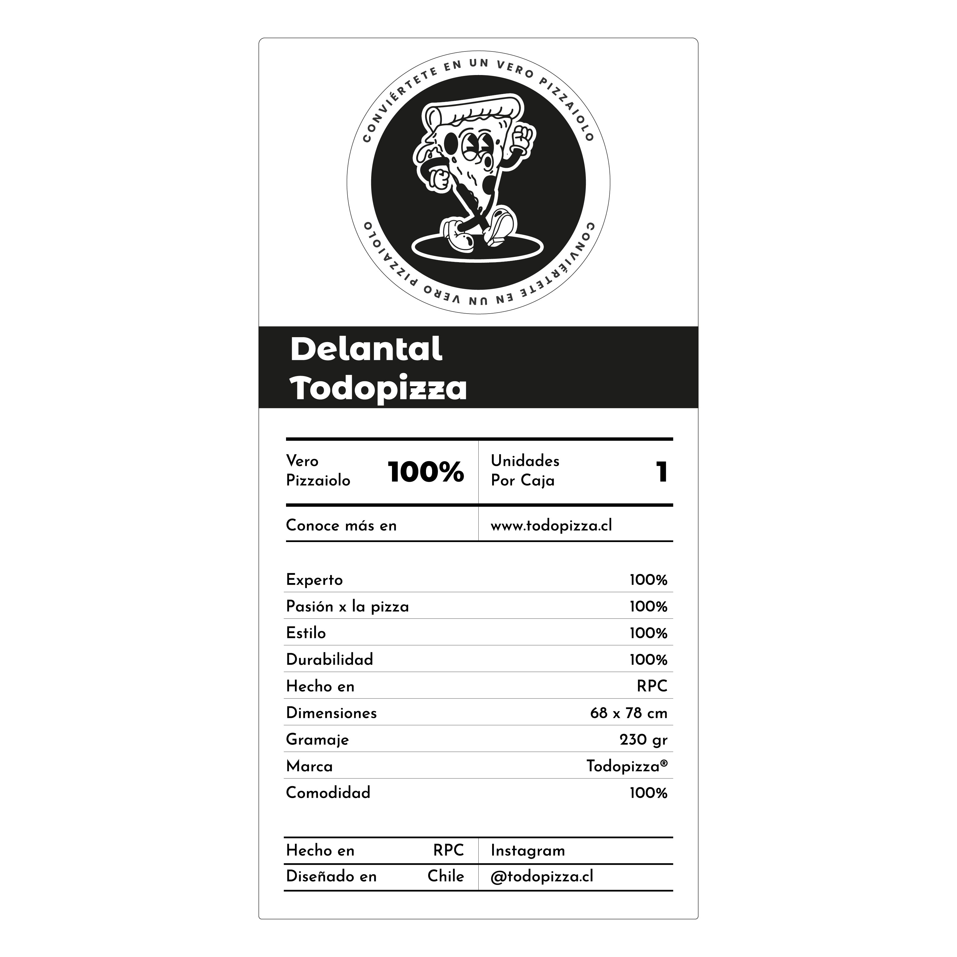 DELANTAL NEGRO TODOPIZZA®